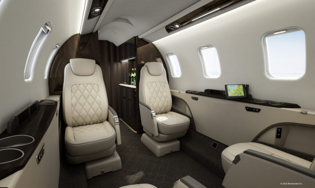 Bombardier Learjet 75 Charter private jet interior