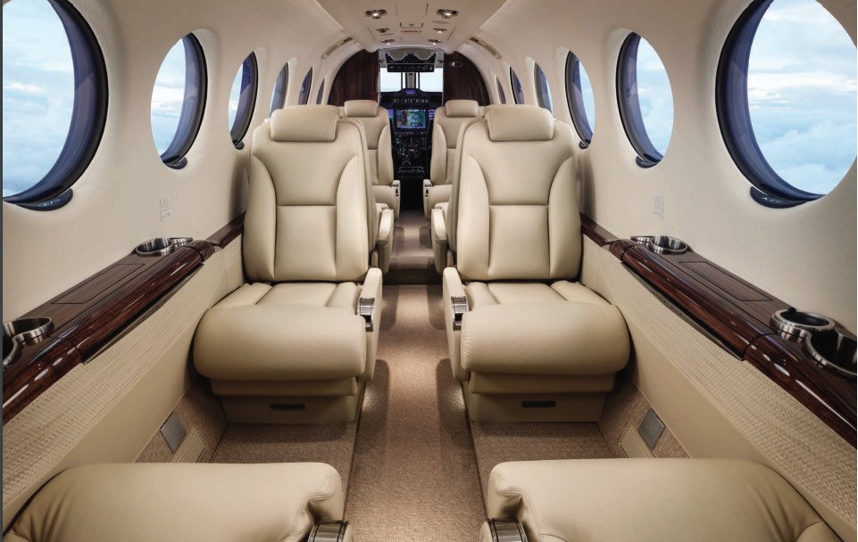 Beechcraft King Air 350i interior leather